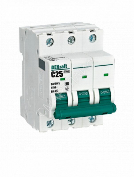 Выключатель автоматический модульный 3п C 25А 6кА ВА-103 DEKraft 12307DEK - smartlife-ural.ru – Екатеринбург