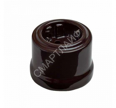 Розетка 1-м ОП Лизетта 16А IP20 ретро с заземл. керамика корич. Bironi B1-101-02 - smartlife-ural.ru – Екатеринбург