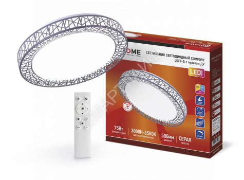 Светильник светодиодный COMFORT Loft-G 75Вт 3000-6500К 6000лм 230В 500х100мм с пультом ДУ IN HOME 4690612035109 - smartlife-ural.ru – Екатеринбург