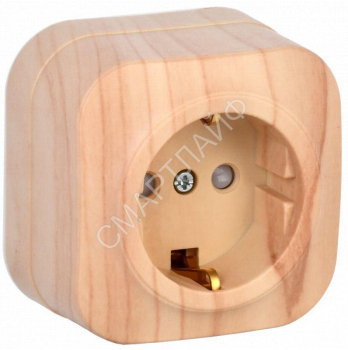 Розетка 1-м ОП GLORY РСш20-3-ХС 16А с заземл. защ. шторки сосна IEK ERH14-K34-16 - smartlife-ural.ru – Екатеринбург