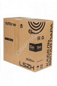 Кабель витая пара неэкранир. U/UTP кат.5E 4 пары (0.50мм) ОЖ внутр. LSZH нг(А)-HF WR-UTP-4P-C5E-LSZH-GY сер. (уп.305м) WRLine 505750 - smartlife-ural.ru – Екатеринбург