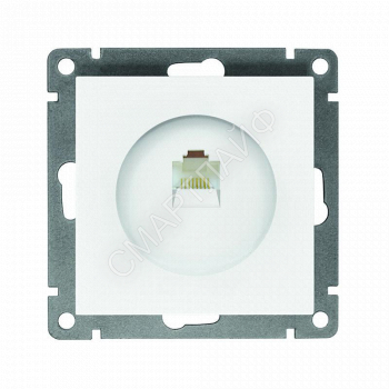 Розетка компьютерная 1-м СП Афина RJ45 кат.5E механизм бел. Universal A0051 - smartlife-ural.ru – Екатеринбург