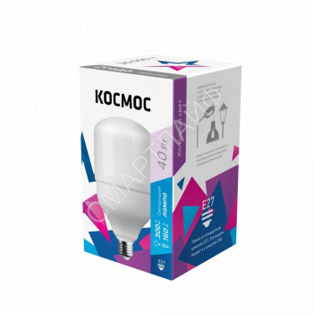 Лампа светодиодная высокомощная 40Вт цилиндр 6500К холод. бел. E27 3650лм 176-240В Космос LksmHWLED40WE2765 - smartlife-ural.ru – Екатеринбург
