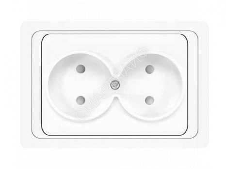 Розетка 2-м СП Валери 16А IP20 без заземл. защ. шторки бел. UNIVersal В0102x - smartlife-ural.ru – Екатеринбург