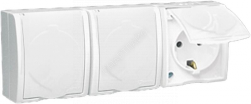 Розетка 3-м ОП Simon15 16А IP54 250В с заземл. с крышкой винт. клеммы бел. Simon 1594437-030 - smartlife-ural.ru – Екатеринбург