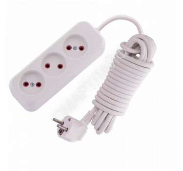 Удлинитель 3х5м без заземл. 10А IP20 Lila LEZARD 720-0305-303 - smartlife-ural.ru – Екатеринбург