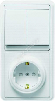 Блок БКВР-035 Бэлла (2-кл. выкл. + евророзетка с защ. шторками) бел. Кунцево 5835 - smartlife-ural.ru – Екатеринбург