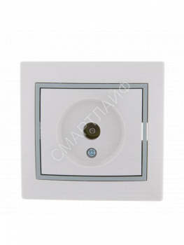 Розетка телевизионная оконечная TV СП Mira 16А IP20 с сер. вставкой бел. LEZARD 701-0215-130 - smartlife-ural.ru – Екатеринбург