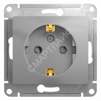 Розетка 1-м СП Glossa 16А IP20 с заземл. защ. шторки механизм алюм. SE GSL000345 - smartlife-ural.ru – Екатеринбург