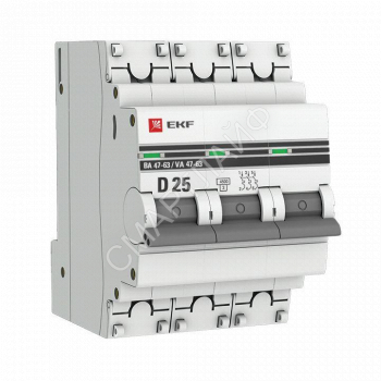Выключатель автоматический модульный 3п D 25А 4.5кА ВА 47-63 PROxima EKF mcb4763-3-25D-pro - smartlife-ural.ru – Екатеринбург