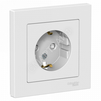 Розетка 1-м СП AtlasDesign 16А IP20 с заземл. защ. шторки в сборе бел. SE ATN000144 - smartlife-ural.ru – Екатеринбург
