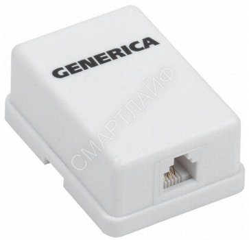 Розетка телефонная 1-м ОП RJ12 кат.3 UTP GENERICA CS2-3C03U-12-G - smartlife-ural.ru – Екатеринбург