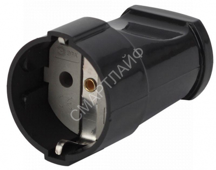 Розетка кабельная с заземл. прямая 16А черн. Rx2-B ЭРА Б0039683 - smartlife-ural.ru – Екатеринбург