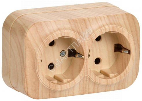 Розетка 2-м ОП GLORY РС22-3-ХС 16А с заземл. сосна IEK ERH21-K34-16 - smartlife-ural.ru – Екатеринбург