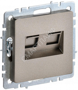 Розетка компьютерная двойн. СП RJ45 кат.5E BRITE РК10-2-БрШ механизм шампань IEK BR-K20-1-K37 - smartlife-ural.ru – Екатеринбург