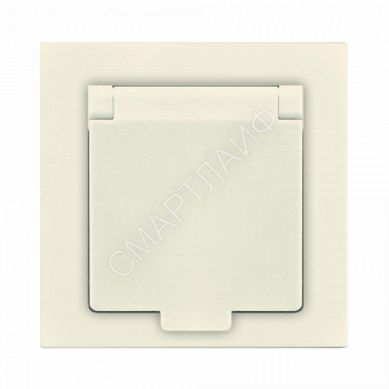 Розетка 1-м СП Афина 16А IP20 с заземл. с крышкой в сборе сл. кость (ivory) Universal A0029-I - smartlife-ural.ru – Екатеринбург