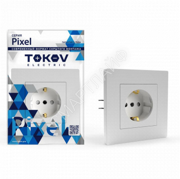 Розетка 1-м СП Pixel 16А IP20 с заземл. защ. шторки в сборе бел. TOKOV ELECTRIC TKE-PX-R1FZSF-C01 - smartlife-ural.ru – Екатеринбург