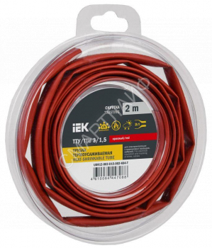 Трубка термоусадочная ТТУ нг-LS 3/1.5 красн. (уп.2м) IEK UDR12-003-D15-002-K04-T - smartlife-ural.ru – Екатеринбург
