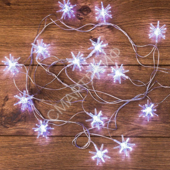 Гирлянда светодиодная "Снежинки" 2.8м 20LED бел. 1Вт IP20 Neon-Night 303-036 - smartlife-ural.ru – Екатеринбург