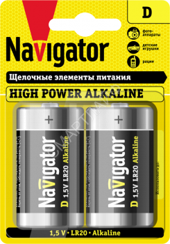 Элемент питания алкалиновый D/LR20 94 755 NBT-NE-LR20-BP2 (блист.2шт) NAVIGATOR 94755 - smartlife-ural.ru – Екатеринбург