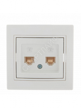 Розетка телефонная 2-м СП Mira RJ11 бел./бел. LEZARD 701-0202-138 - smartlife-ural.ru – Екатеринбург