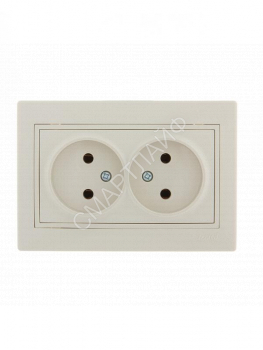 Розетка 2-м СП Mira 16А IP20 без заземл. со вставкой керамика крем. LEZARD 701-0303-128 - smartlife-ural.ru – Екатеринбург