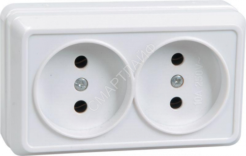 Розетка 2-м ОП Октава 10А IP20 без заземл. бел. GENERICA ERO20-K01-10-DC - smartlife-ural.ru – Екатеринбург