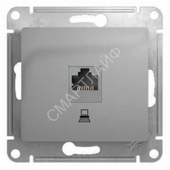 Розетка компьютерная 1-м СП Glossa RJ45 кат.5E механизм алюм. SE GSL000381K - smartlife-ural.ru – Екатеринбург