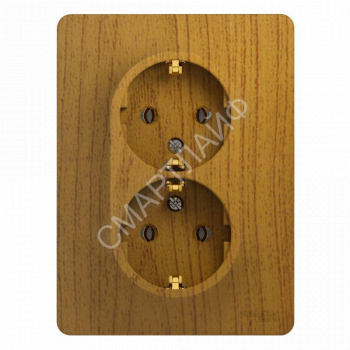 Розетка 2-м СП Glossa 16А IP20 с заземл. в сборе дерево дуб SE GSL000524 - smartlife-ural.ru – Екатеринбург