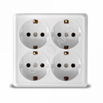 Розетка 4-м ОП Олимп с заземл. квадрат бел. UNIVersal 1165 - smartlife-ural.ru – Екатеринбург