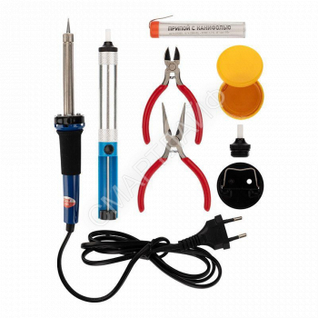 Набор для пайки №13 (паяльник 30Вт подставка губка для удаления припоя канифоль припой) Rexant 12-0166 - smartlife-ural.ru – Екатеринбург