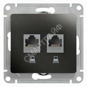 Розетка компьютерная 2-м Glossa RJ45 кат.5E механизм антрацит SE GSL000785KK - smartlife-ural.ru – Екатеринбург