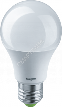 Лампа светодиодная 61 473 NLL-A60-7-12/24-4K-E27 7Вт грушевидная матовая 4000К нейтр. бел. E27 560лм 12-24В низковольтная Navigator 61473 - smartlife-ural.ru – Екатеринбург