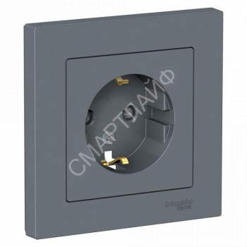 Розетка 1-м СП AtlasDesign 16А IP20 с заземл. защ. шторки в сборе грифель SE ATN000744 - smartlife-ural.ru – Екатеринбург