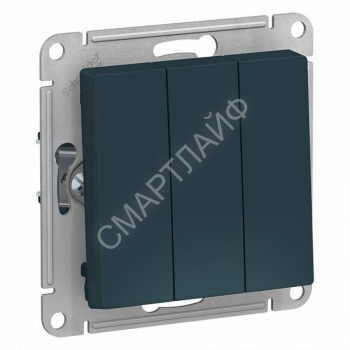 Выключатель 3-кл. СП AtlasDesign 10А IP20 (сх. 1+1+1) 10AX механизм изумруд SE ATN000831 - smartlife-ural.ru – Екатеринбург