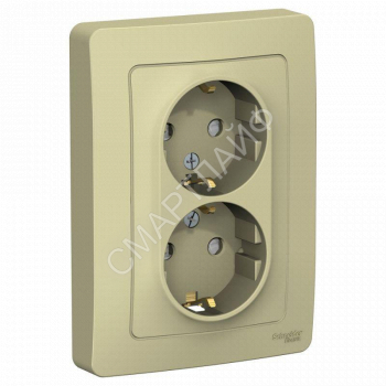 Розетка 2-м СП Blanca 16А IP20 250В с заземл. защ. шторки беж. SE BLNRS001127 - smartlife-ural.ru – Екатеринбург