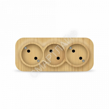 Розетка 3-м ОП 10А IP20 без заземл. сосна IONICH 1455 - smartlife-ural.ru – Екатеринбург