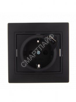 Розетка 1-м СП Mira 16А с заземл. + USB разъем черн. бархат LEZARD 701-4242-181 - smartlife-ural.ru – Екатеринбург