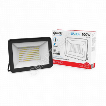 Прожектор светодиодный Elementary 100Вт 6500К IP65 8500лм 175-265В ДО ПРОМО G2 черн. GAUSS 613100100P - smartlife-ural.ru – Екатеринбург