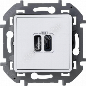 Устройство зарядное Inspiria с 2-мя USB разьемами A и C 240В/5В 3000мА бел. IEK 673760 - smartlife-ural.ru – Екатеринбург