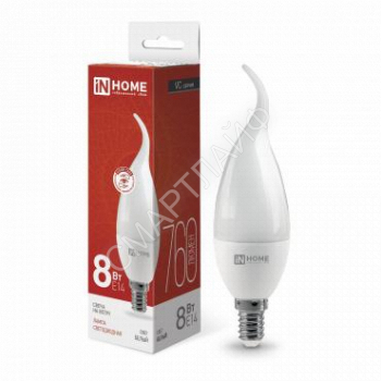 Лампа светодиодная LED-СВЕЧА НА ВЕТРУ-VC 8Вт свеча на ветру 4000К нейтр. бел. E14 760лм 230В IN HOME 4690612030432 - smartlife-ural.ru – Екатеринбург