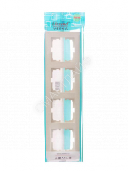 Рамка 4-местн. горизонт. VESNA кремов. LEZARD 742-0300-149 - smartlife-ural.ru – Екатеринбург