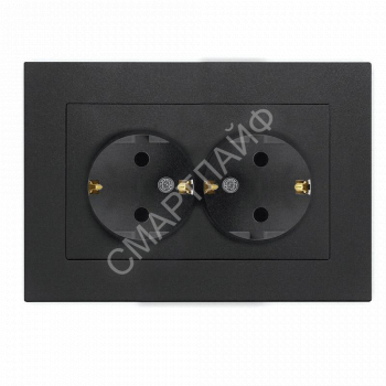 Розетка 2-м СП Афина 16А IP20 с заземл. в сборе графит Universal A0128-Gr - smartlife-ural.ru – Екатеринбург