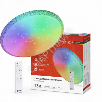 Светильник светодиодный COMFORT MYSTERY-RGB 75Вт 3000-6500К 6000лм 230В 495х85мм с пультом ДУ IN HOME 4690612044637 - smartlife-ural.ru – Екатеринбург