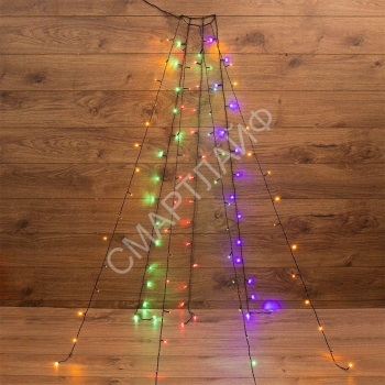 Гирлянда светодиодная елочная с кольцом 7 нитей х1.5м 105LED мультиколор 5.5Вт 220-240В IP20 не соединяемая Neon-Night 235-079 - smartlife-ural.ru – Екатеринбург