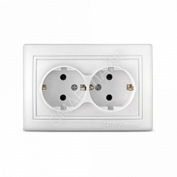 Розетка 2-м СП Севиль 16А IP20 с заземл. бел. UNIVersal С0128 - smartlife-ural.ru – Екатеринбург
