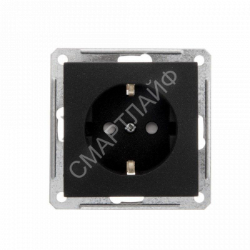Розетка 1-м СП W59 16А IP20 с заземл. защ. шторки механизм черн. бархат SE RS16-152-6-86 - smartlife-ural.ru – Екатеринбург