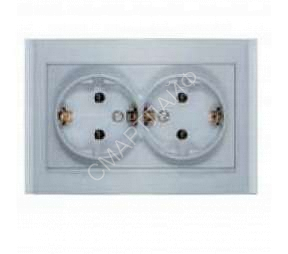 Розетка 2-м СП Бриллиант 16А IP20 с заземл. серебр. UNIVersal 7949780 - smartlife-ural.ru – Екатеринбург