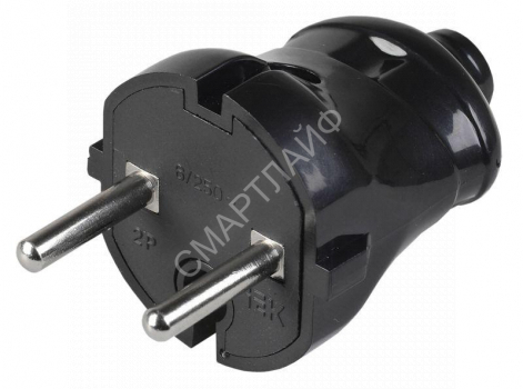 Вилка прямая ВПп20-02-Ст разборная без заземл. контакта 6А черн. IEK EVP20-06-01-K02 - smartlife-ural.ru – Екатеринбург