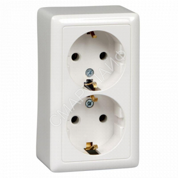 Розетка 2-м ОП Хит 16А 250В с заземл. без защ. шторок бел. SE RA16-238-B - smartlife-ural.ru – Екатеринбург